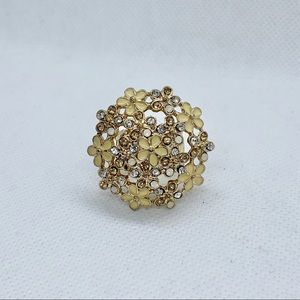 Jeweled Floral Stretch Ring